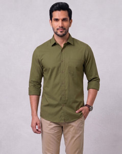 METRONAUT Men Solid Casual Green Shirt