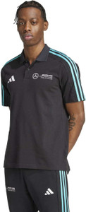 ADIDAS Striped Men Round Neck Black T-Shirt