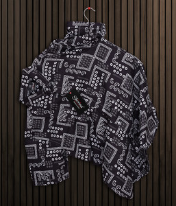 SHIVINA Men Printed Casual Black, White Shirt
