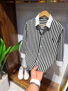 DwellerCooper Men Striped Casual Black Shirt - Image 2