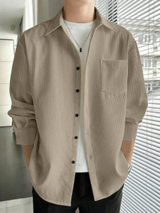 Sivansh Fashion Men Checkered Casual Beige Shirt