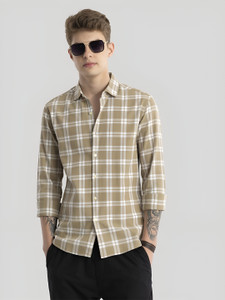 RODEIZ Men Striped Casual Beige Shirt - Image 6