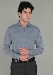 Raymond Men Printed Formal Dark Blue Shirt