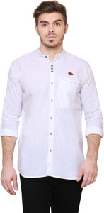 KUONS AVENUE Men Solid Casual White Shirt