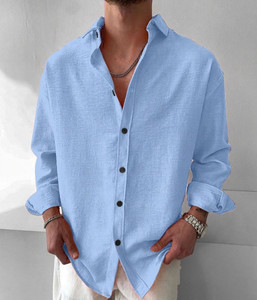 Flipkart SmartBuy Men Light Blue Shirt - Image 5