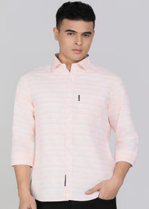 PROVOGUE Men Checkered Casual Pink Shirt