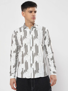 youth first Men Printed Casual Brown Shirt
