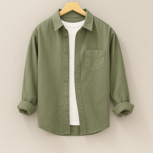 LYAM Men Solid Casual Light Green Shirt
