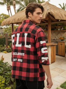BEWAKOOF Men Checkered Casual Red, Black Shirt