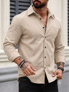 METRONAUT Men Beige Casual Shirt - Image 5