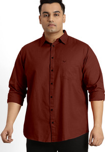 Aloof Men Solid Casual Maroon Shirt