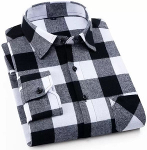 Zeven Zussen Men Checkered Casual Black, Grey, White Shirt
