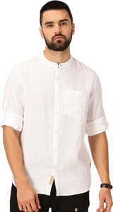 THOMAS SCOTT Men Solid Casual White Shirt