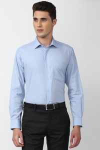 VAN HEUSEN Men Solid Formal Blue Shirt