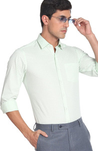 ARROW Men Printed Formal Green Shirt