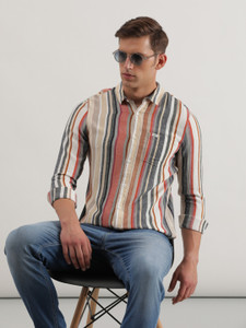LEE Men Striped Casual Multicolor Shirt