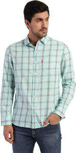 LEVI'S Men Checkered Casual Blue Shirt