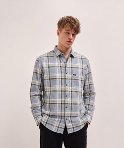 METRONAUT Men Checkered Casual Light Blue Shirt