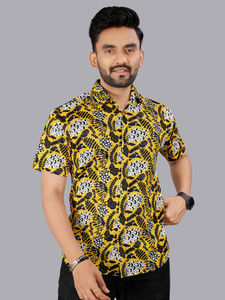 FTX Men Printed Casual Gold Shirt
