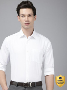 PARK AVENUE Men Self Design Formal White Shirt - Image 1