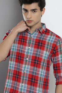 FUBAR Men Checkered Casual Red Shirt