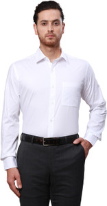 Raymond Men Self Design Formal White Shirt