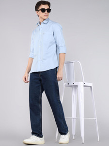U.S. POLO ASSN. Men Solid Casual Blue Shirt