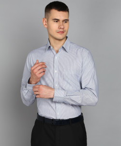 Raymond Men Printed Formal Blue, Grey Shirt