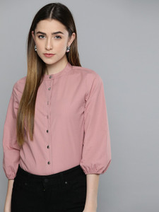 CHEMISTRY Women Solid Formal Pink Shirt