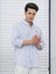RED TAPE Men Striped Blue Shirt - Image 6