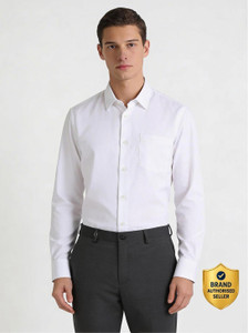 Blackberrys Men Solid Formal White Shirt