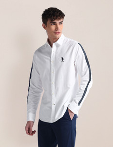 U.S. POLO ASSN. Men Solid Casual White Shirt