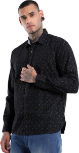 WROGN Men Printed Casual Black Shirt