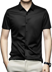 Filohevis Men Solid Formal Black Shirt