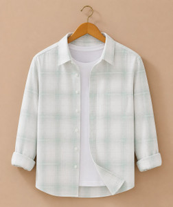 S-LINE Men Checkered Light Green Shirt - Image 4