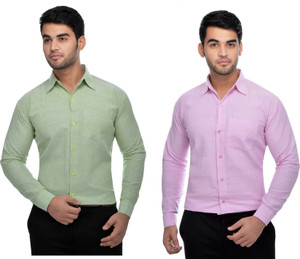 DESHBANDHU KHADI Men Solid Formal Multicolor Shirt