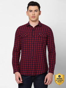 LEE Men Checkered Casual Red Shirt