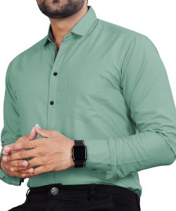METRONAUT Men Solid Formal Light Green Shirt