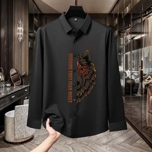 rangoli fashion Men Printed Casual Black Shirt