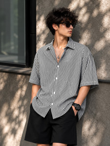SHABIB Men Boxy Fit Striped Spread Collar Casual Shirt - Image 1