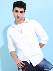 KETCH Men Solid Casual White Shirt