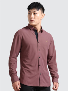 Stellers Men Solid Casual Pink Shirt