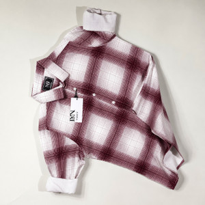 N AND J Men Checkered Maroon, Beige Shirt - Image 3