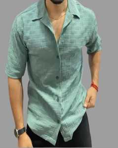 DEARISE Men Solid Casual Light Green Shirt
