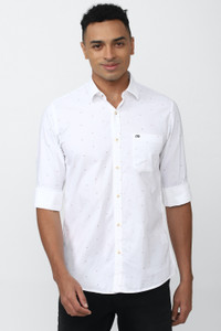 PETER ENGLAND Men Printed Casual White Shirt