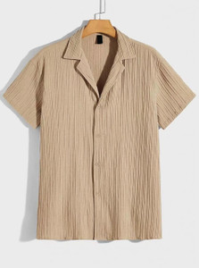 METRONAUT Men Self Design Casual Beige Shirt