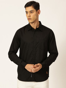 PROVOGUE Men Solid Casual Black Shirt