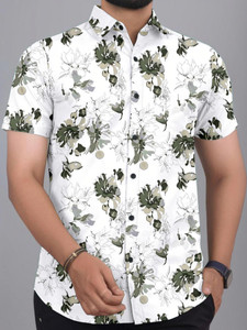Radiance Creations Men Printed Casual Green Shirt