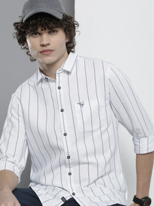 The Indian Garage Co. Men Striped White Shirt - Image 6