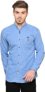 KUONS AVENUE Men Solid Casual Blue Shirt